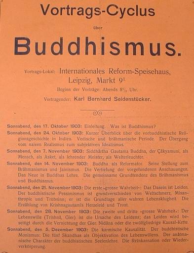 Heft mit Reden über den Buddhismus von Karl Bernhard Seidenstücker